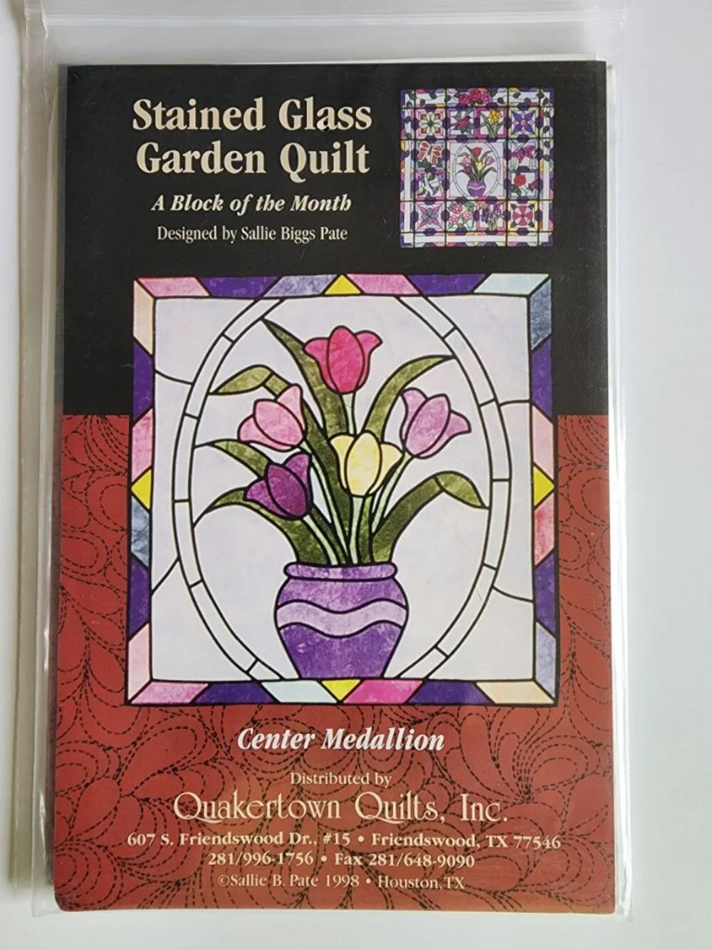 Rare Stained Glass Garden Quilt Pattern Quakertown Quilts  Full Set 14 Patterns